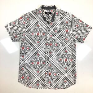 Eighty Eight Mens Sz XL Marijuana Cannabis Collared Shirt White Short Sleeve